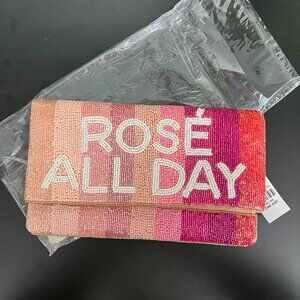 Rose All Day beaded Clutch NY&CO NWT
